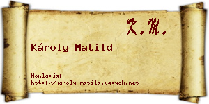 Károly Matild névjegykártya